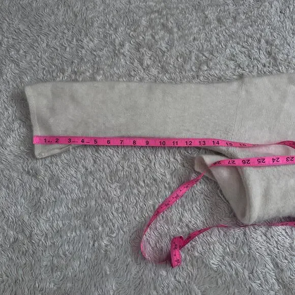 Tomorrowland Womens Small Brushed Cashmere Flared Sleeve Cream Crewneck Sweater - Picture 4 of 9